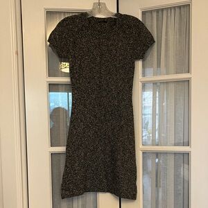 Theory Marbled Black Wool Sweater Dress